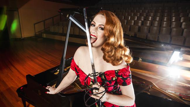 Sword swallower Jacqueline Furey. Picture: NIGEL HALLETT