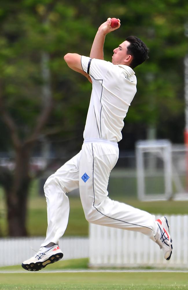 Norths bowler Noal McFadyen Norths Vs Souths Saturday December 3, 2022. Picture, John Gass