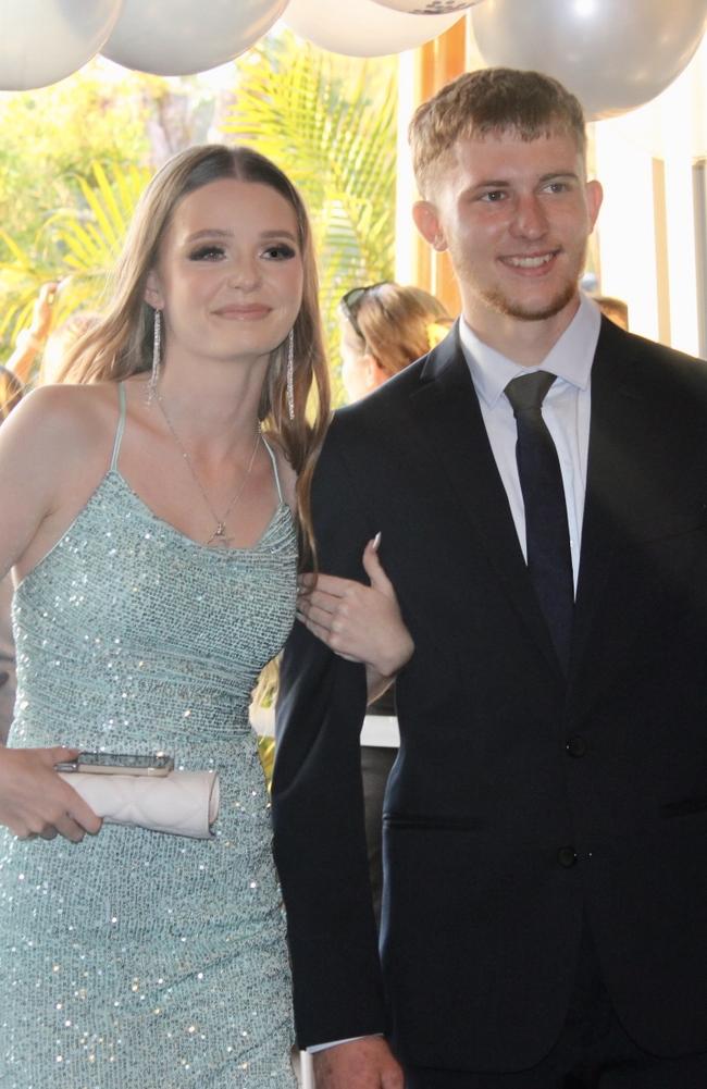 Talisa O'Mara and Reilly Silver at the Beerwah State High School formal 2023.