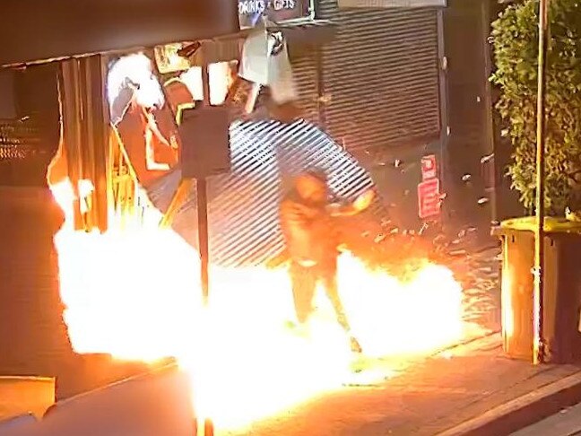 Police have released dramatic footage of a arson attack on a Glenroy tobacco store