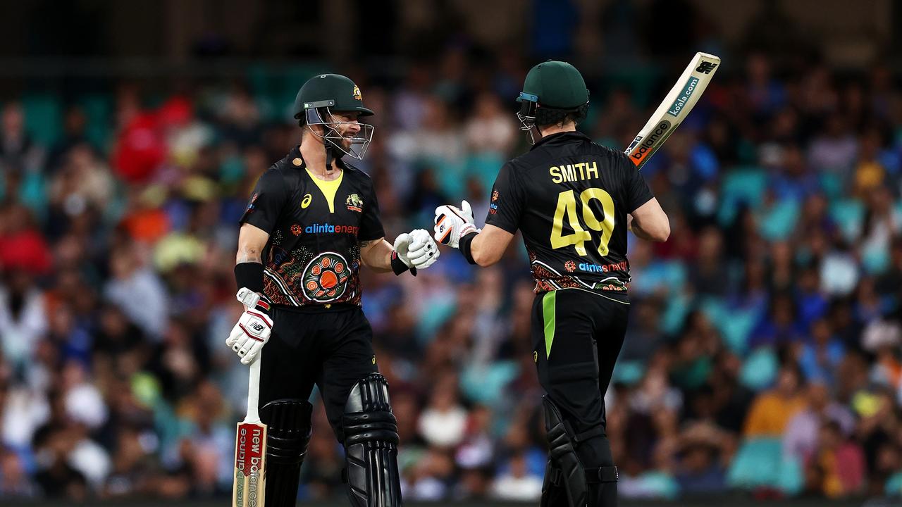 The captaincy debate returned in Australia’s second T20 match against India, with Matthew Wade replacing Aaron Finch. Picture: Getty Images.