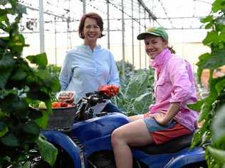 BUNDY FLAVOURS: Kate and Lilly Rehbein on the farm in Calavos. Picture: Mike Knott BUN030719REH7