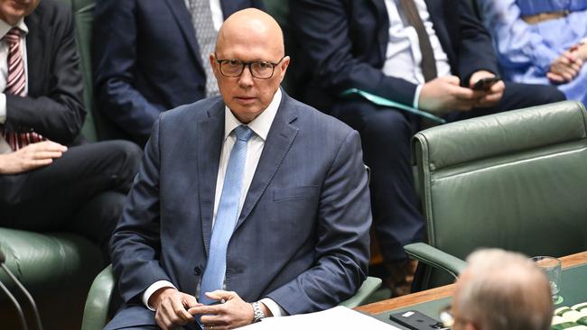 Peter Dutton during Question Time. Picture: Martin Ollman/NCA NewsWire