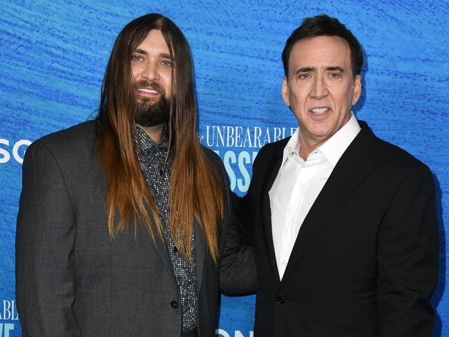 Weston with his dad Nicolas Cage in 2022. Picture: JC Olivera/Getty Images