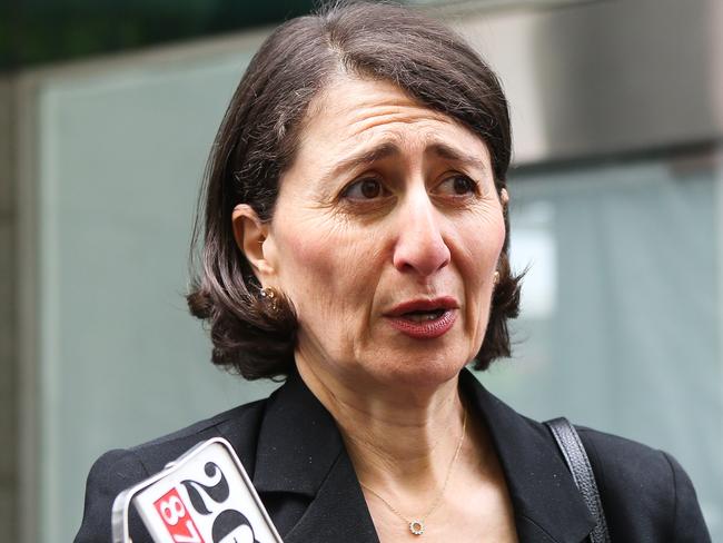 SYDNEY, AUSTRALIA - NewsWire Photos, NOVEMBER 01 2021: Former NSW Premier Gladys Berejiklian addresses the media at ICAC in Sydney. Picture: NCA Newswire / Gaye Gerard