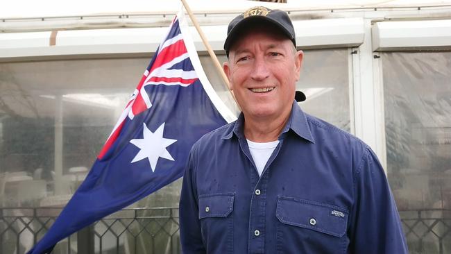 Senator Fraser Anning in St Kilda yesterday. Picture: Kenji Wardenclyffe/Wardenclyffe Photography/AAP