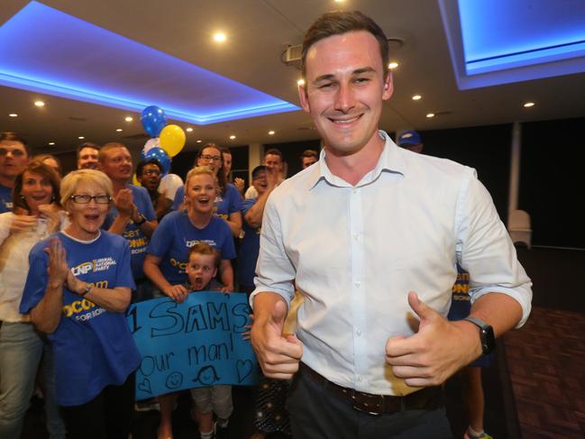 Election Gold Coast ,LNP candidate for Bonney Sam O'Connor at his election night party at Labrador .   Picture Mike Batterham