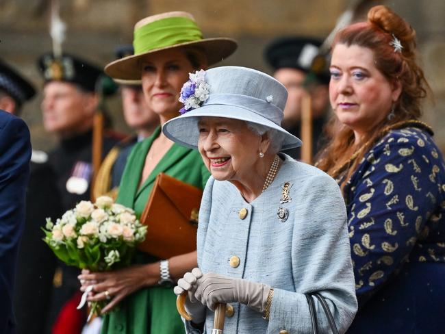 Queen Elizabeth II during the traditional Ceremony of the Keys at Holyroodhouse. Picture: Getty Images.