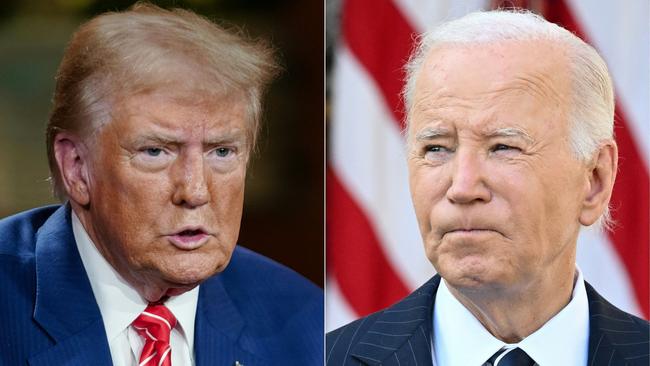 Donald Trump (left) successfully exploited the record of incumbent president Joe Biden.