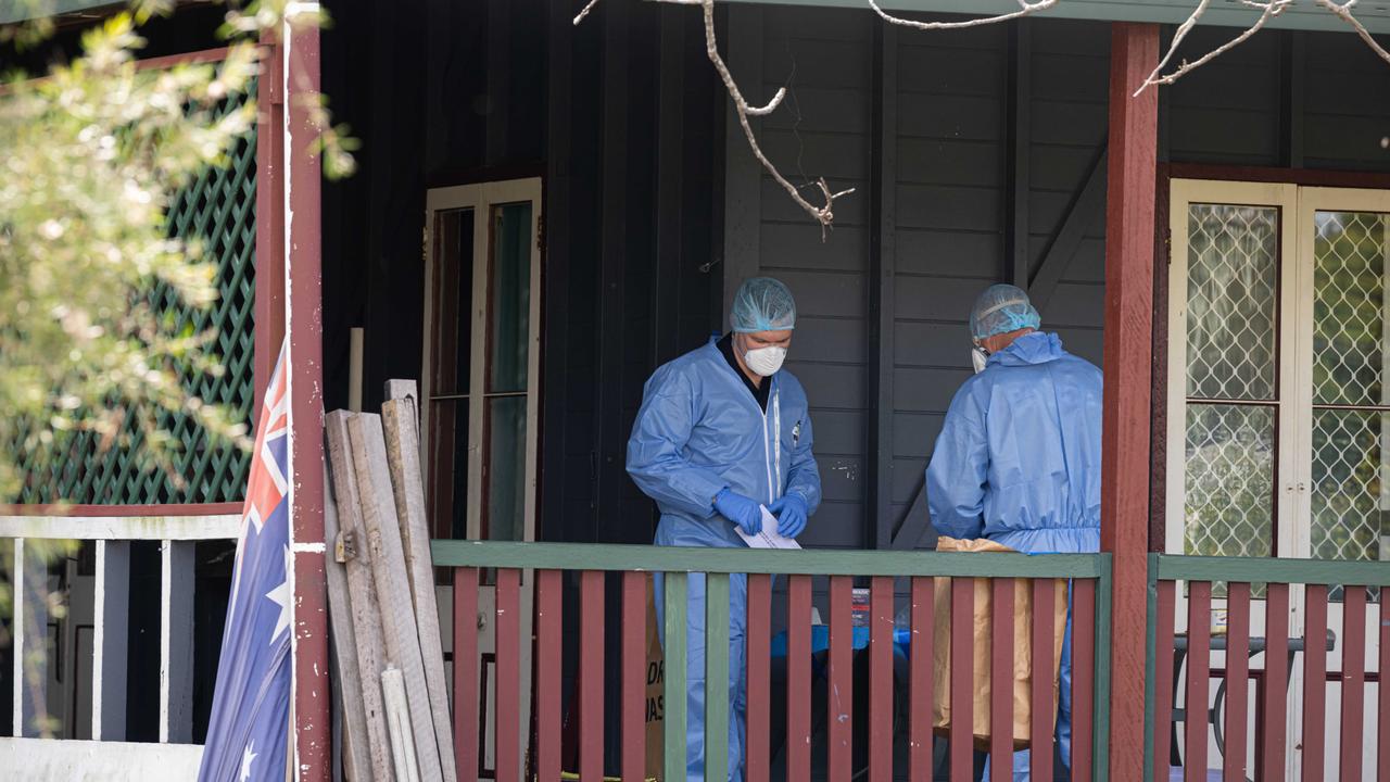 The Gin Gin residence has been declared a crime scene as the search for Pheobe Bishop continues. Picture: Paul Beutel/ NewsWire