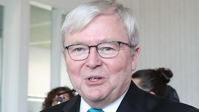 Former PM Kevin Rudd at his book launch in Canberra yesterday. Picture: Kym Smith