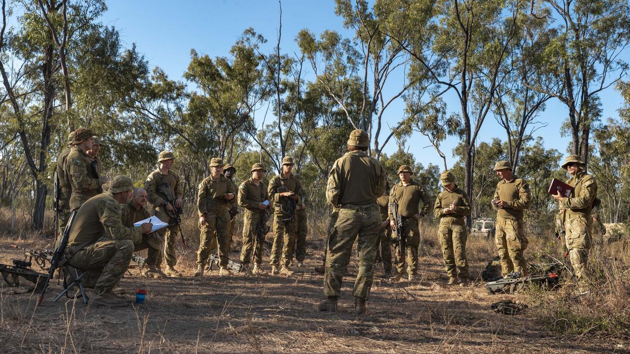 Australian Army troops during Exercise Diamond Strike 2023, at the Townsville Field Training Area from earlier this year. Picture: CPL Nicole Dorrett