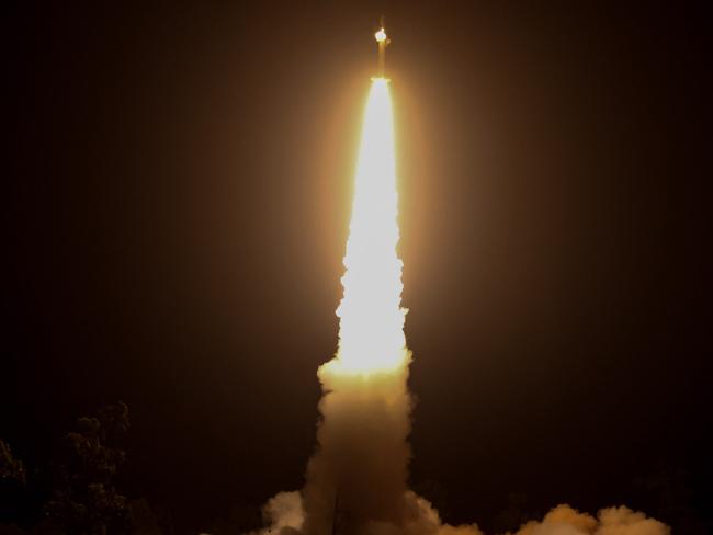 The first NASA rocket launching from Arnhem Space Centre on June 26. Picture: NASA / AFP.