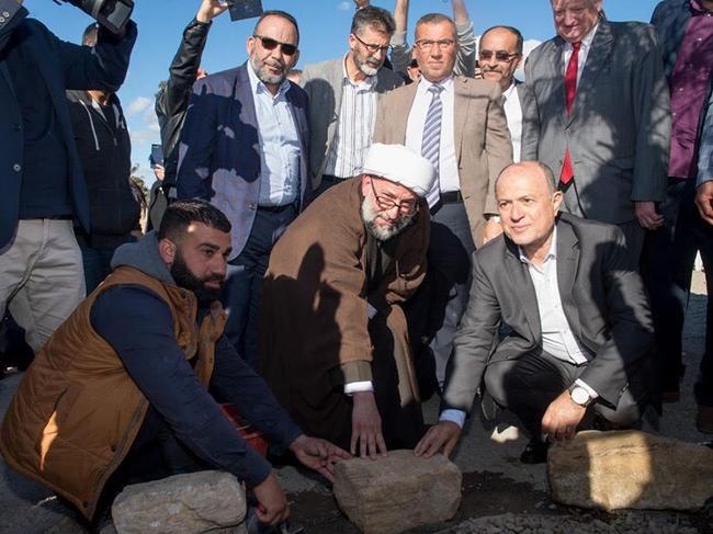 The laying of Arrahman College’s foundation stone was attended by Yacoub Hammoud (back left), Liverpool MP Paul Lynch (back right), Youssef Nabha (front centre), Al-Mabarrat Lebanon director Dr Muhammad Baqir Fadlallah as well as members of the Liverpool council.