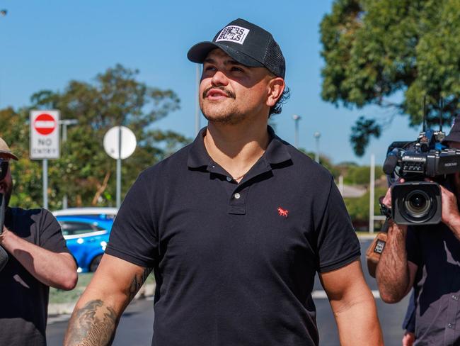 Latrell Mitchell leaves Rabbitohs HQ at the Heffron Centre, Maroubra. Picture: Justin Lloyd.