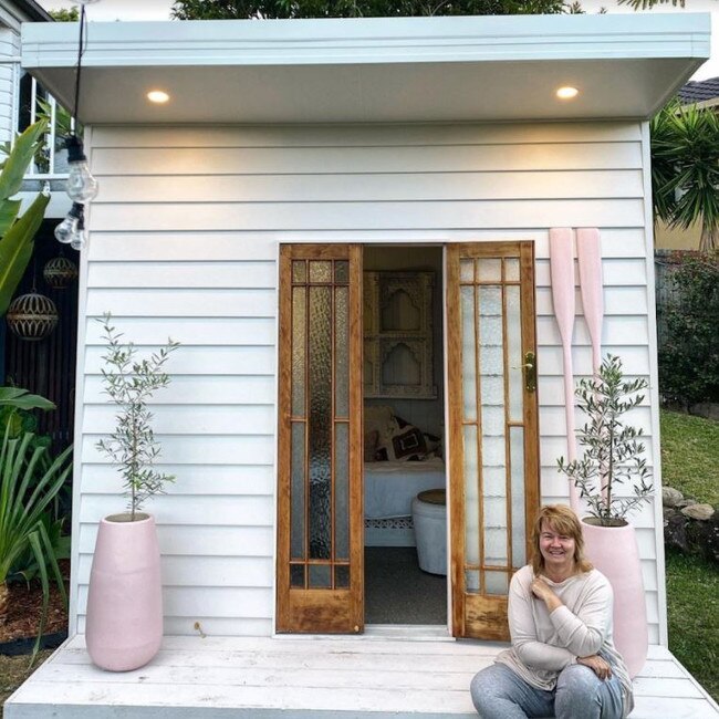 Lesa Lambert outside her hobby hut. Picture: supplied