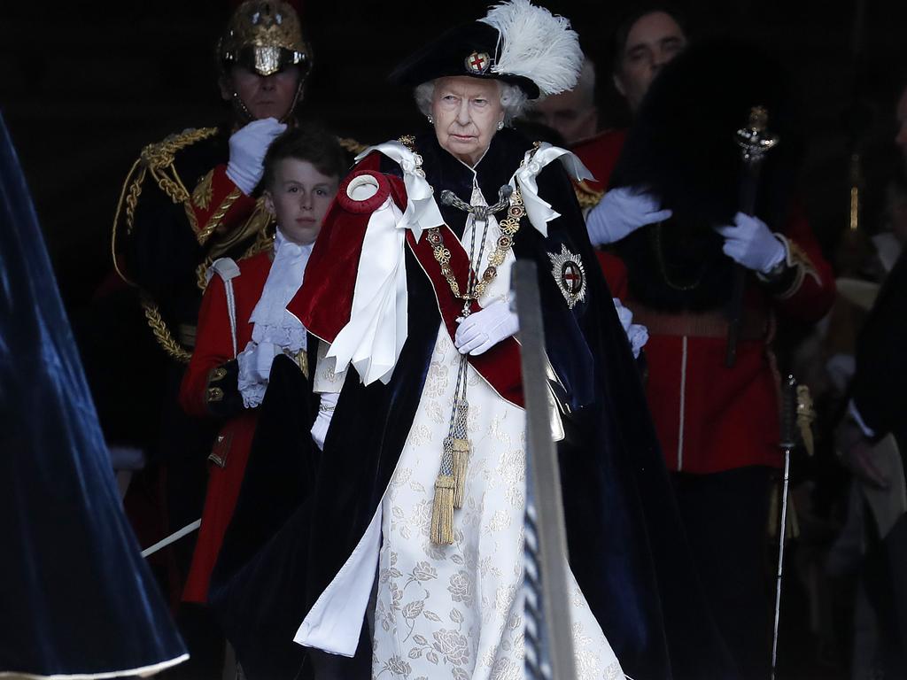 The face of a woman who has done one too many Order of the Garter services. Picture: Frank Augstein — WPA Pool/Getty Images