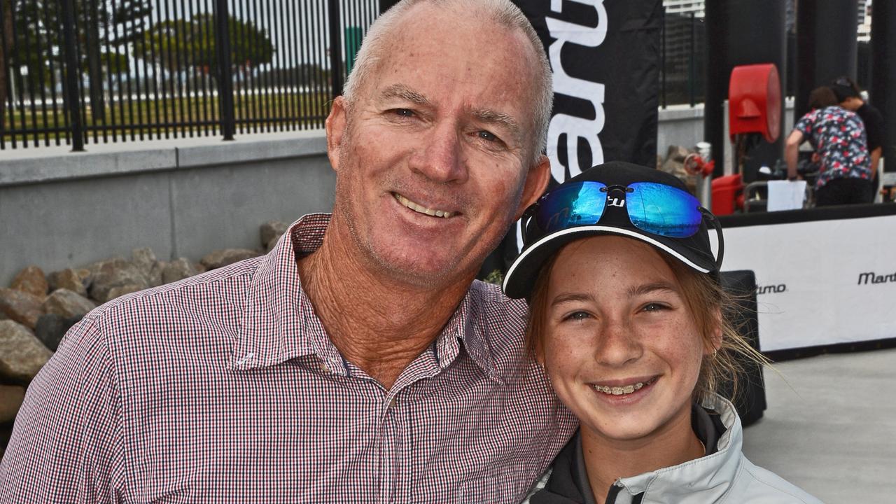 Glen and Addison Newlan at Maritimo 11 farewell party at Southport Yacht Club, Main Beach. Pic: Regina King