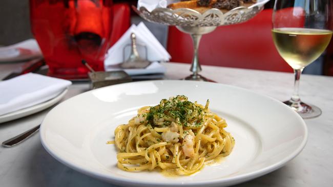 Prawns, parsley and lemons make up Linguine Capri at Di Stasio Citta. Picture: Mark Stewart