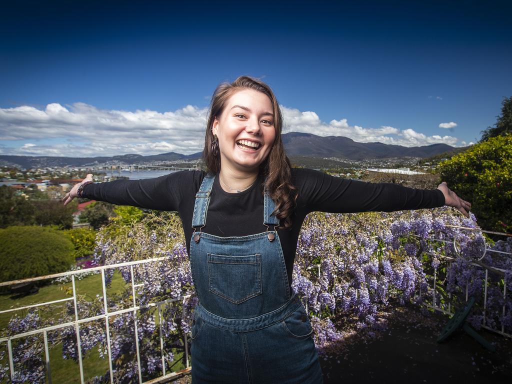 Laura Morrisby is happy to be safely bunkered down in Tassie but also ready to get back to her “normal” life. Picture: LUKE BOWDEN