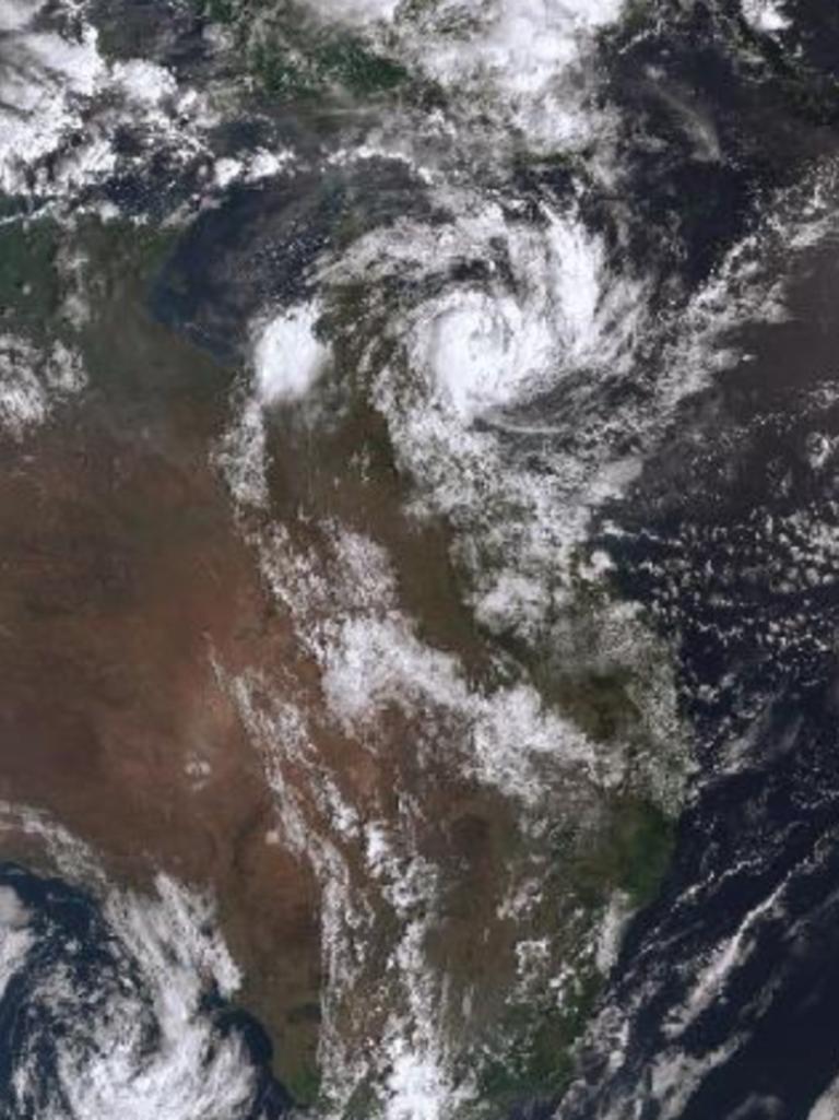 The cyclone could be seen from space as it caused chaos across Queensland. Picture: NewsWire / Bureau of Meteorology