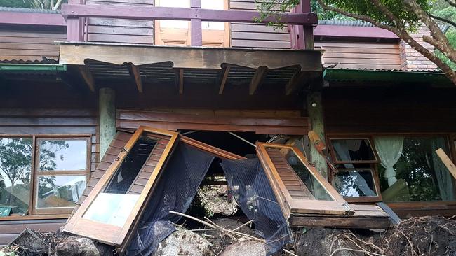 The ground floor of her home in Wilsons Creek was decimated in the landslide.