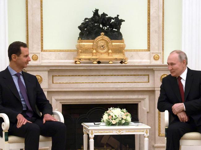 Russian President Vladimir Putin meets with his Syrian counterpart Bashar al-Assad at the Kremlin in Moscow. Picture: AFP