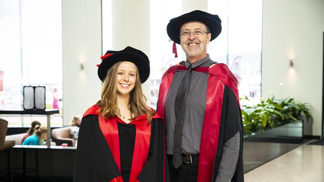 Erin Lawlis and David Cooke. University of Tasmania Graduations. Federation Concert Hall, Hobart. Picture: RICHARD JUPE