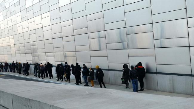 People line up to be vaccinated in New York. Picture: AFP.