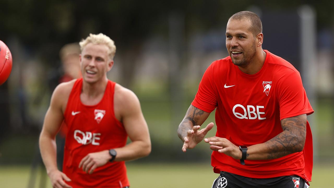 Lance Franklin has returned to training early in a good sign for the Swans. Picture: Phil Hillyard