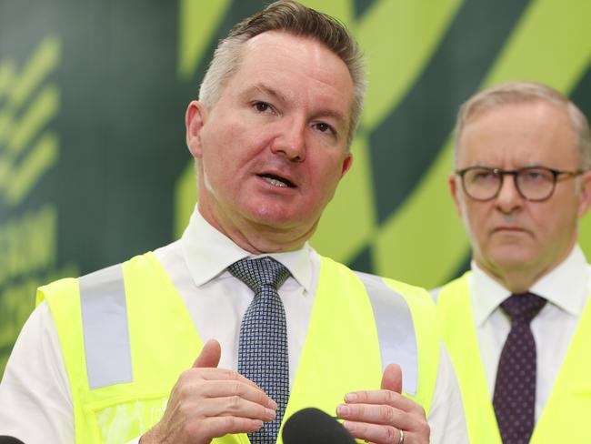 SYDNEY, AUSTRALIA - NewsWire Photos MARCH 14, 2024: Minister Chris Bowen speaking at the official launch of the Team Global Express Battery Electric Vehicle fleet. Eastern Creek. Picture: NCA NewsWire / Damian Shaw