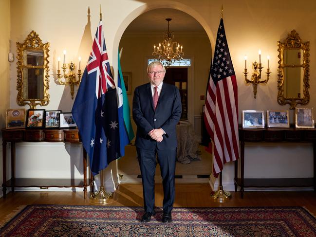 Rudd in Washington DC. Picture: Noah Willman