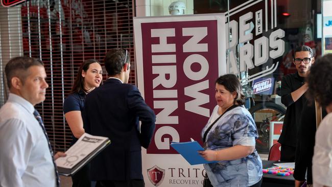 Employers added more jobs than many economists expected last month, and the low unemployment rate held steady. Picture: Getty Images via AFP