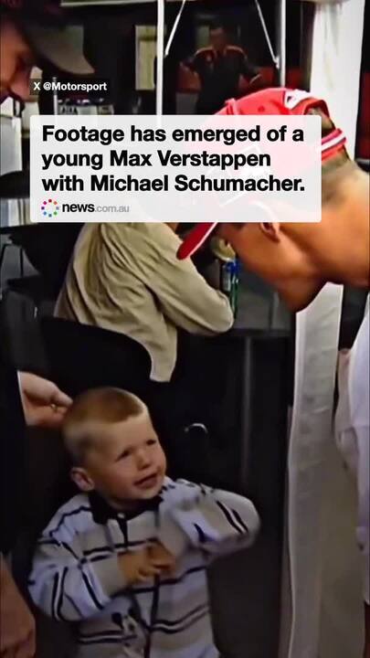 Young Max Verstappen meets Michael Schumacher