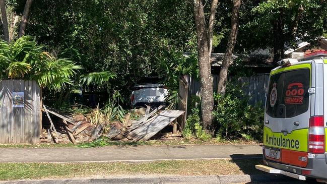 A man has been rushed to hospital in a stable condition following a car crash outside of a kindergarten at Trinity Beach. Photo: Angus McIntyre.