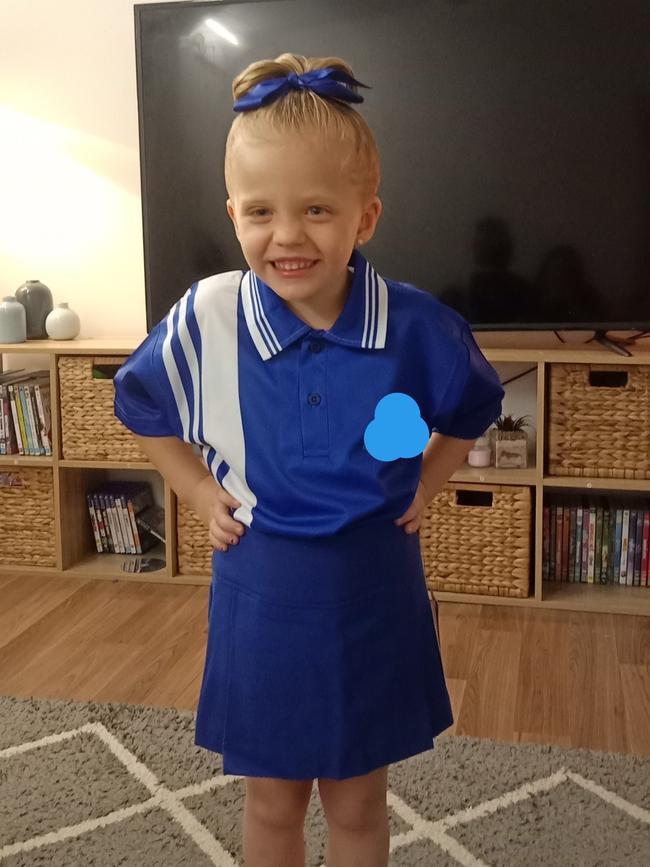 Macie excited for her first day of transition. Picture: Kerry