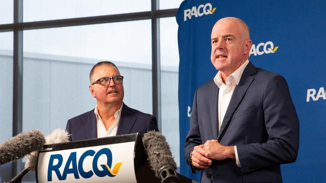 IAG CEO Nick Hawkins and RACQ CEO David Carter. Picture: Supplied