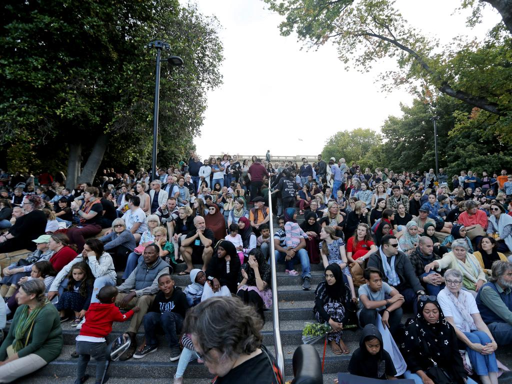 Hobart's vigil for Christchurch at Franklin Square. Picture: PATRICK GEE