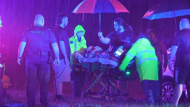 Police at the scene on Saturday night. Picture: LLN Australia