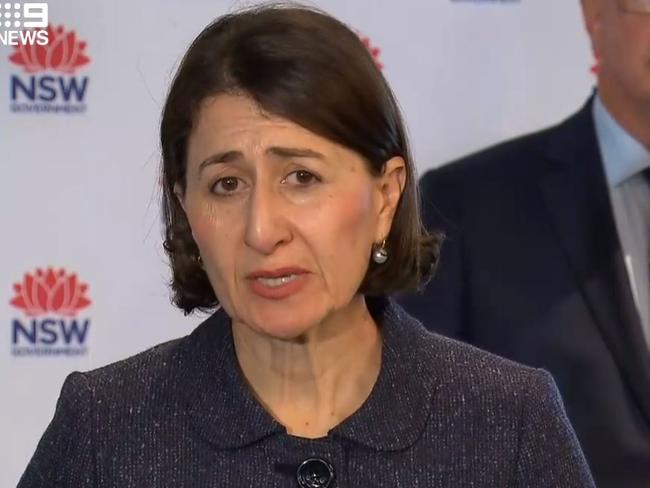 NSW Premier Gladys Berejiklian has held a Covid briefing in Sydney.