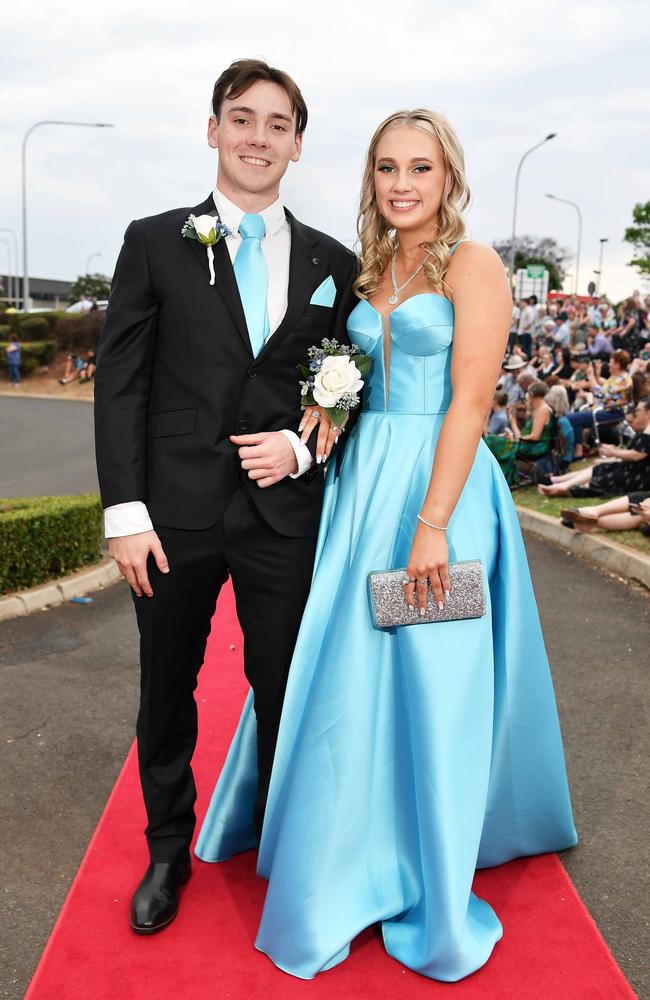 Lachlan Smith and Mackenzie Alden at Highfields State Secondary College. Picture: Patrick Woods.