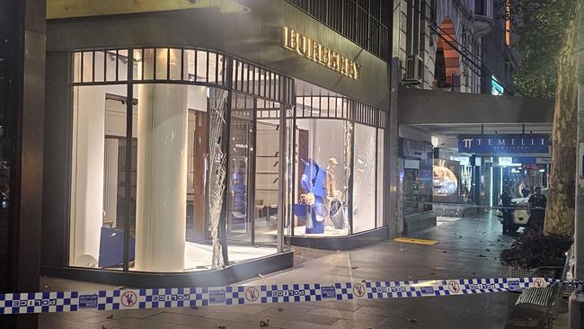 Burberry has become the latest high end retailer to be targeted by ram-raiders in the CBD.