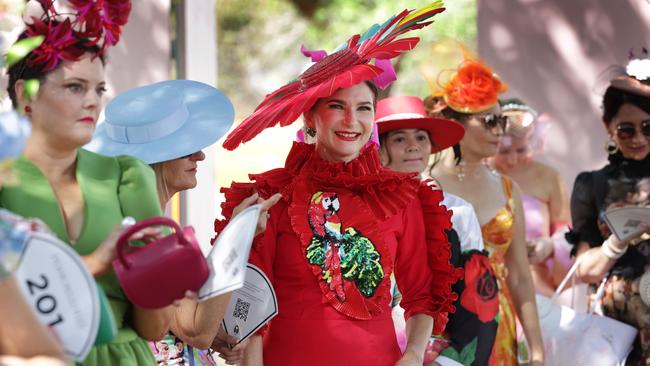 Fashion on the Field entrants line up. Picture: David Caird