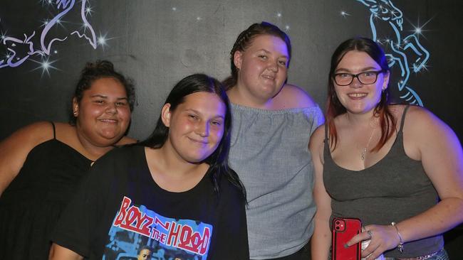 L-R Maddison Tobane, Keesha Jones, Teleesha Roberts and Angelique Johnson at Zodiac Nightclub.Photo Liam Fahey / Morning Bulletin