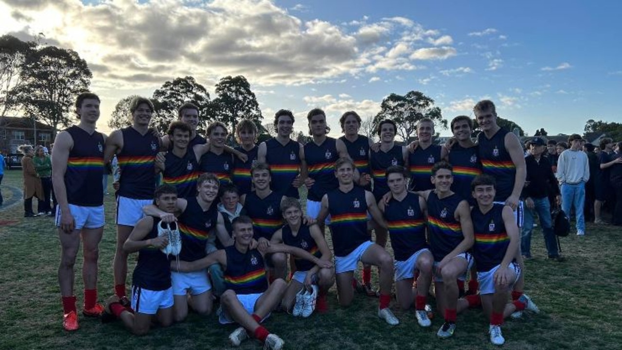 Ryley Sanders and his Melbourne Grammar teammates. Picture: Supplied