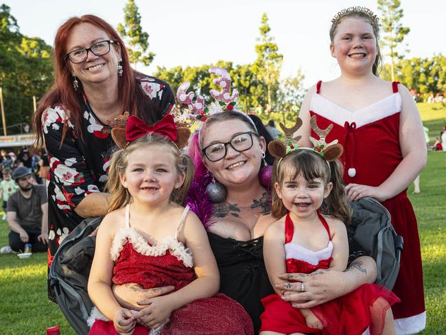 At Triple M Mayoral Carols by Candlelight are (from left) Melanie, Paige, Tiffany, Aurora and Serenity Godwin-Smith, Sunday, December 8, 2024. Picture: Kevin Farmer