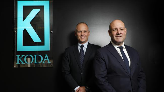 Koda Capital CEO Paul Heath and chairman Steve Tucker. Picture: Chris Pavlich