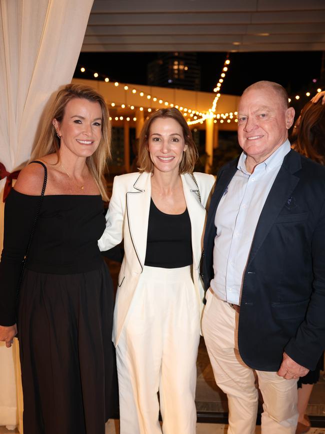 Belinda Dawes, Jemma Elder and Dennis Watt at the Gold Coast Titans NRLW 2025 Season Launch at Isoletto The Star Gold Coast. Picture, Portia Large.