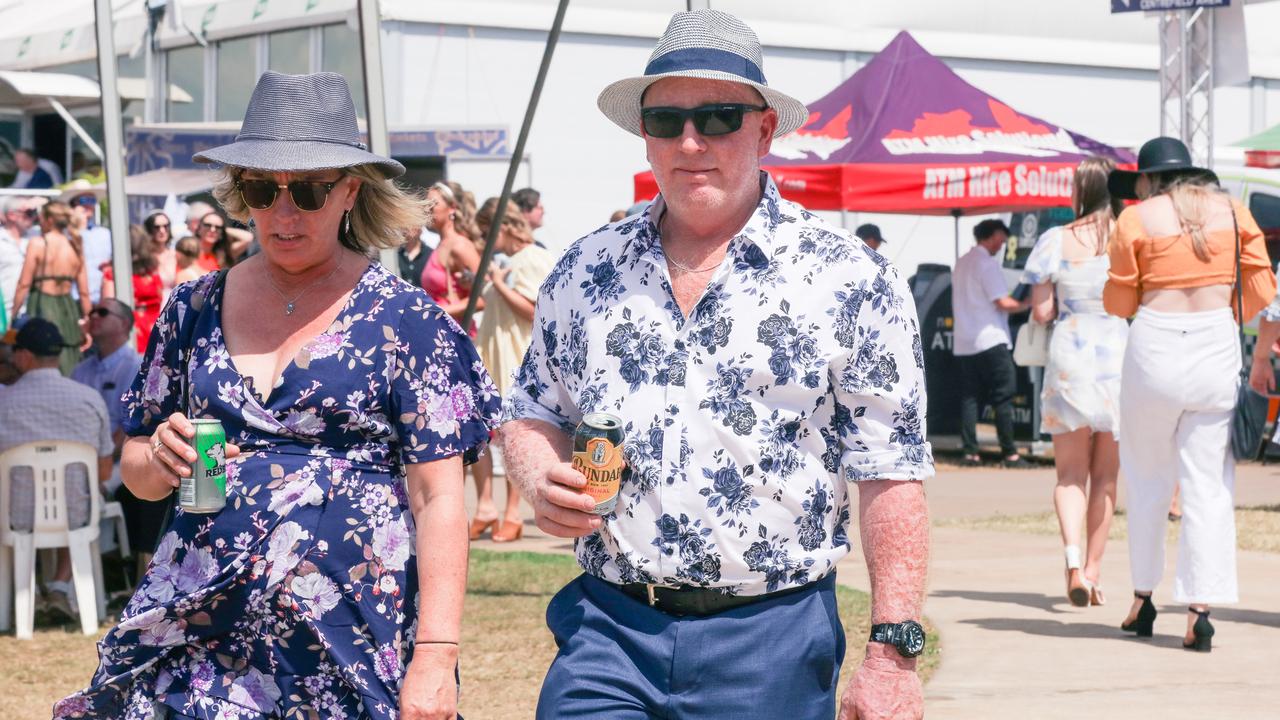 Having a ball at The Great Northern Darwin Cup at Fannie Bay Turf Club Anthony Sharkey and Tracy Donovan. Picture: Glenn Campbell