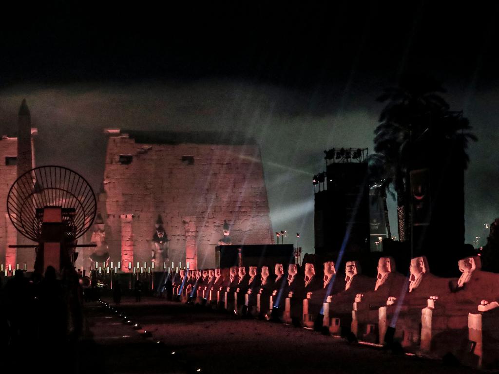 Human-headed sphinxes along the 2700-metre road. Picture: Khaled Desouki/AFP